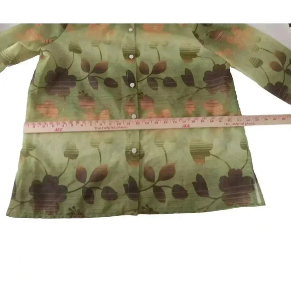 Alfred Dunner SZ 16 Women’s Light Weight Over Blouse Top Fall Floral 3/4 Slve - Picture 6 of 10